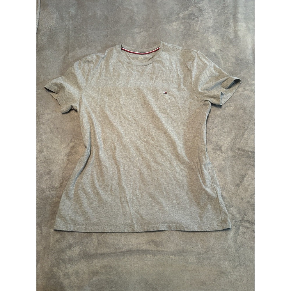 Tommy Hilfiger Men's XS Gray T-Shirt Small Flag Logo Crew Neck Classic Fit